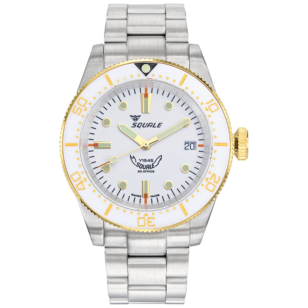 Squale 1545 30ATM  Weiss Gold Bicolor / 1545WTWT.AC Squale