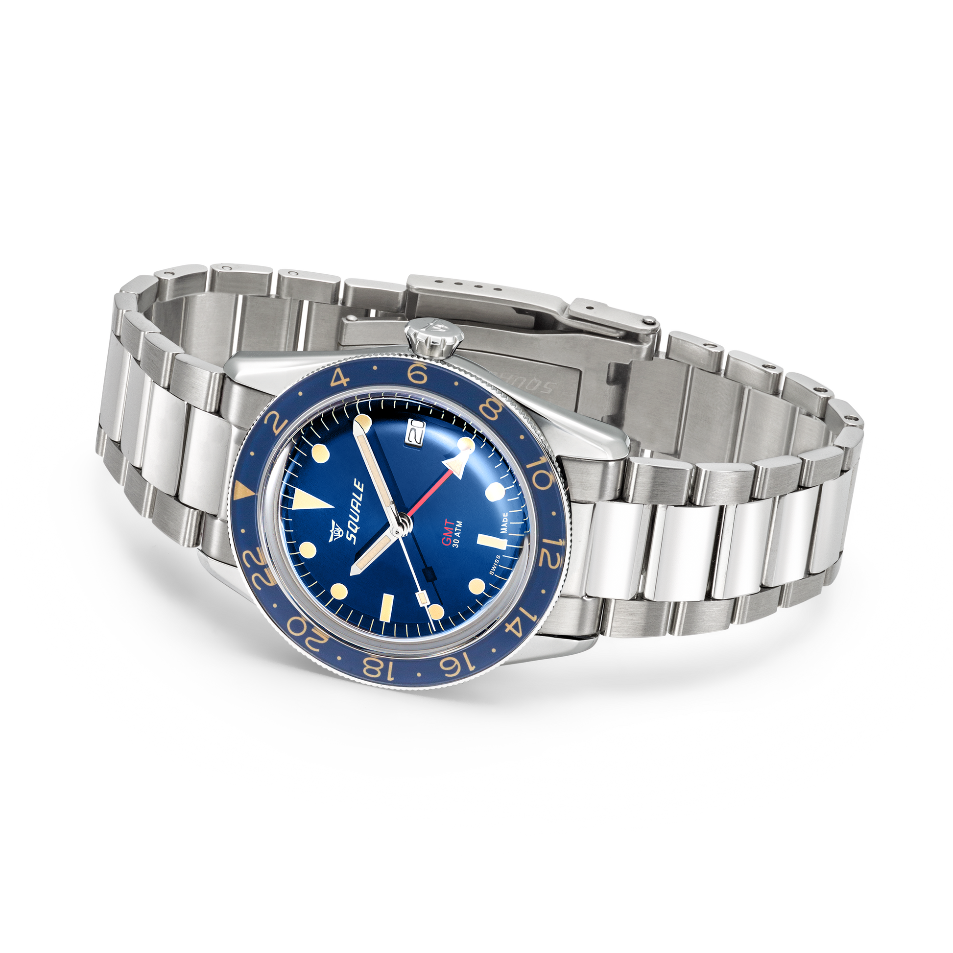 Squale SUB39 GMTBL.BR22 / Squale Sub39GMT Blue on bracelet Squale