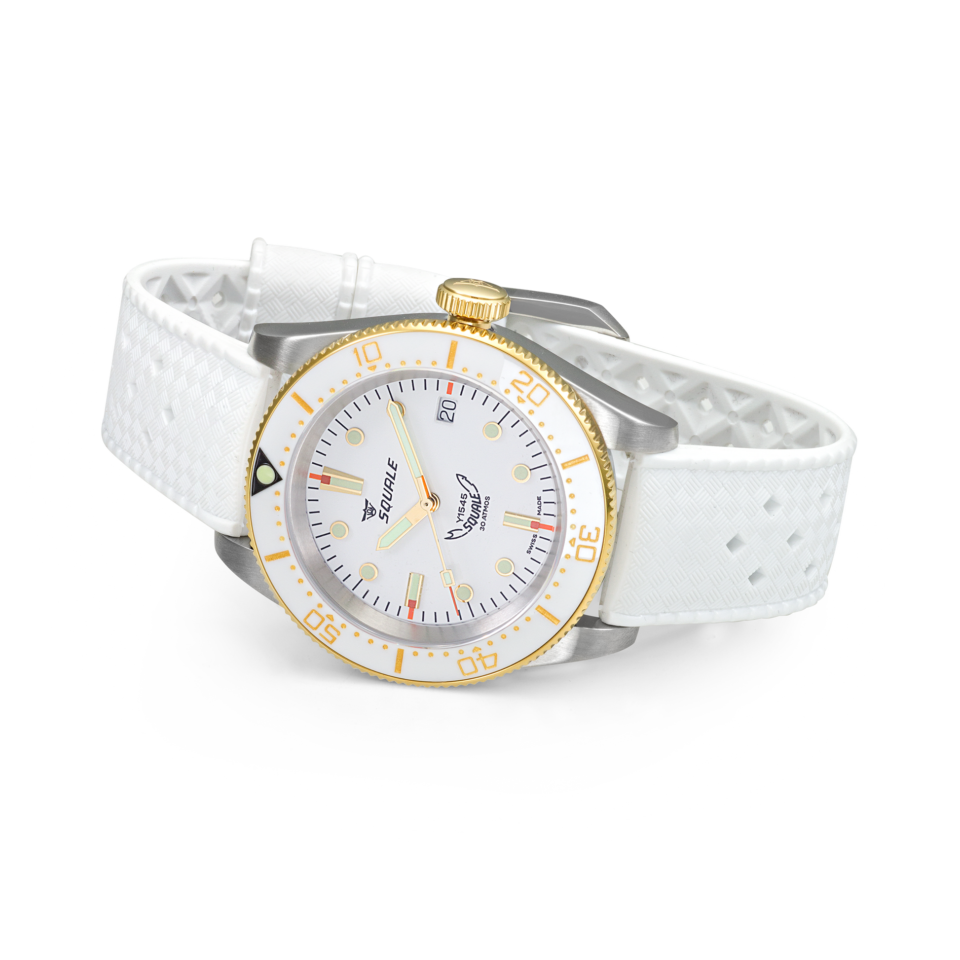 Squale 1545 30ATM Weiss Gold Bicolor / 1545WTWT.HTW Squale